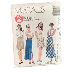 McCalls 2029 Womens 2-Hour Skirt Sewing Pattern Size 4-6-8